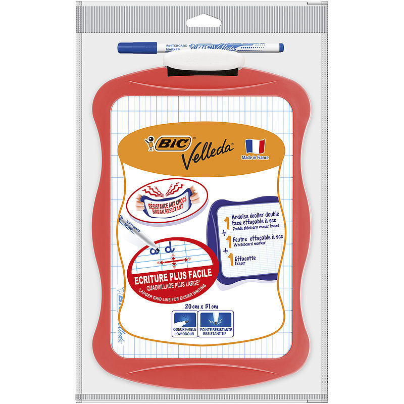 Tablica+marker+wymazywacz bic kids velleda  pouch 1+1+1szt