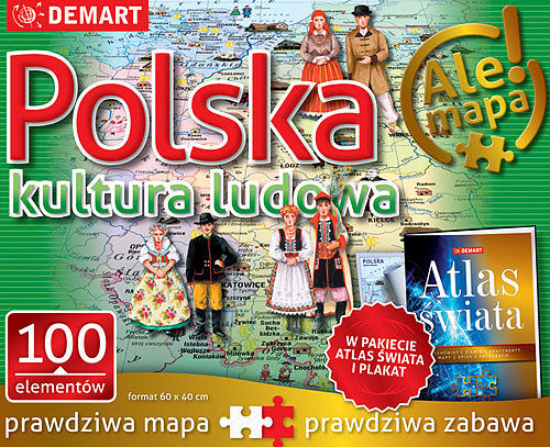 Puzzle 100 polska  kultura ludowa + atlas