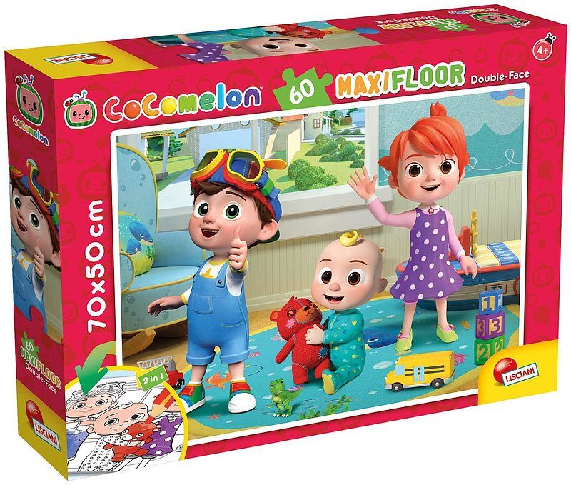 Cocomelon Dwustronne puzzle podłogowe 60 Urocze przytulaski