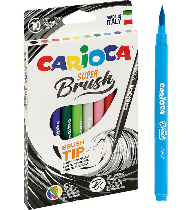 Pisaki carioca brush tip 10 kolorów