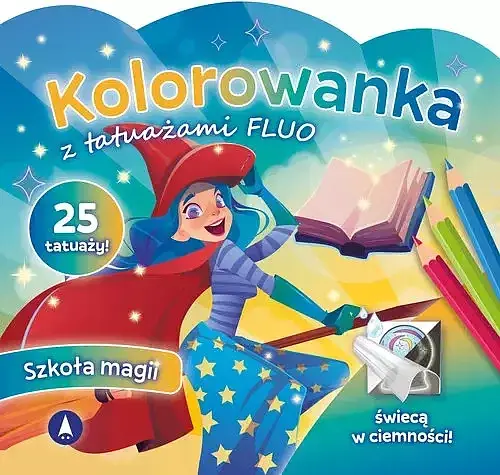 Kolorowanka z tatuażami FLUO Szkoła magii