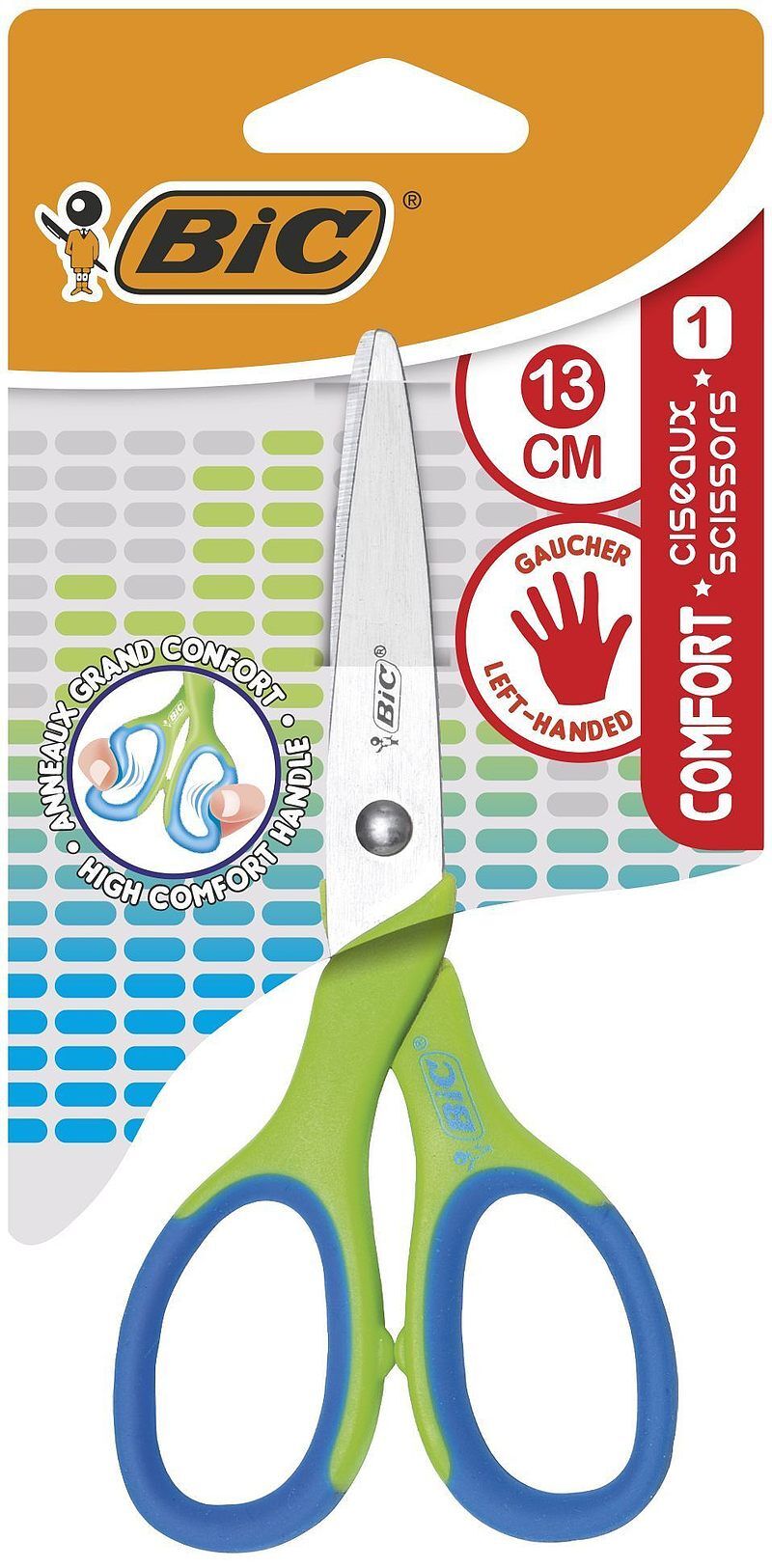 Nożyczki bic comfort 13cm l blister 1szt