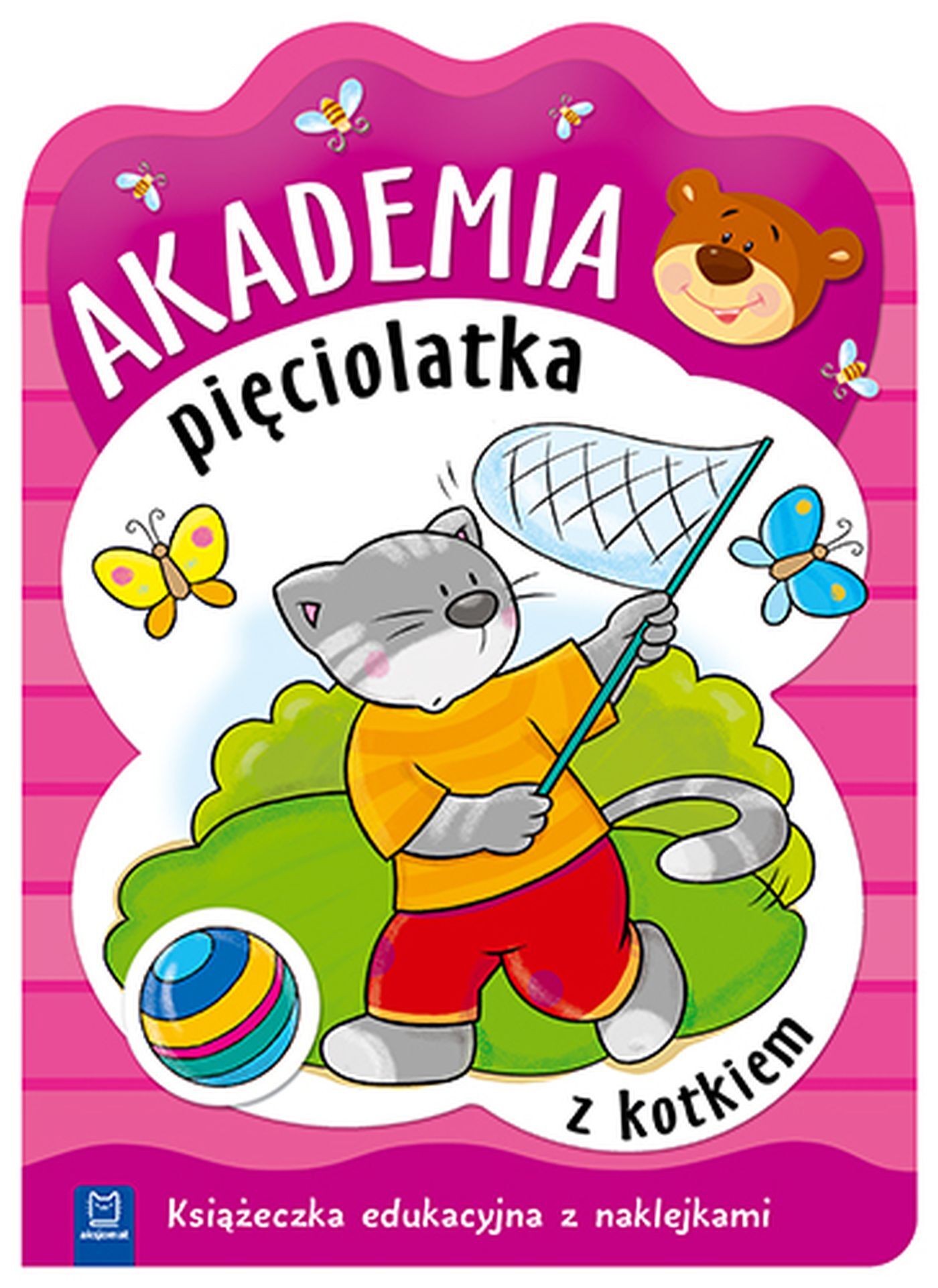 "Akademia pięciolatka z kotkiem. Książeczka edukacyjna z naklejkami"