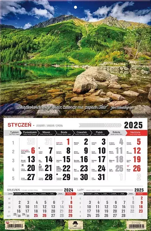 Kalendarz 2025 jednodzielny tatry ktj1-v. 35