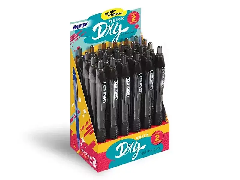 Display długopis żelowy quick dry czarny 24 szt. 6001211