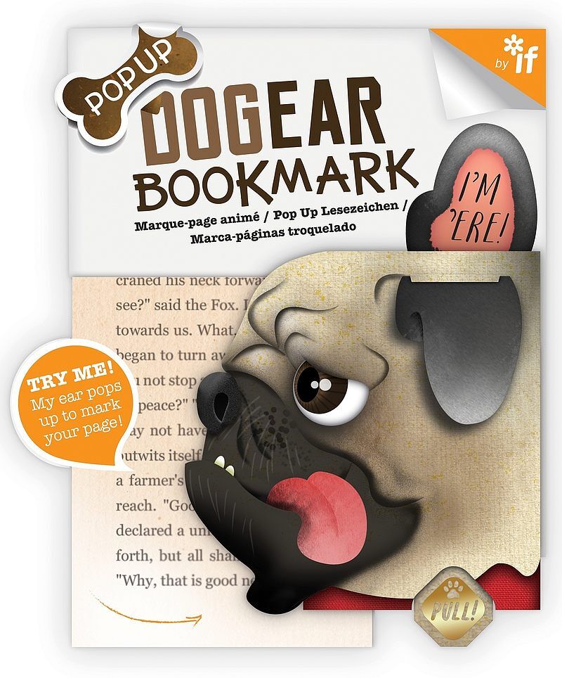 Zakładka do książki dog ear bookmark doug mops if