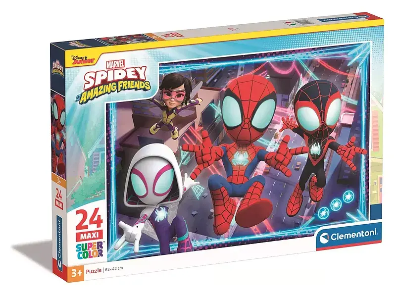 Puzzle 24 maxi super kolor spidey and his amazing friends 28527