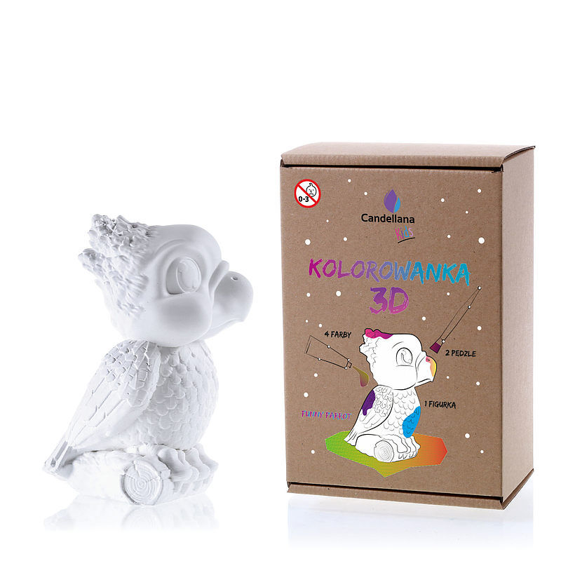 Kolorowanka 3d funny parrot