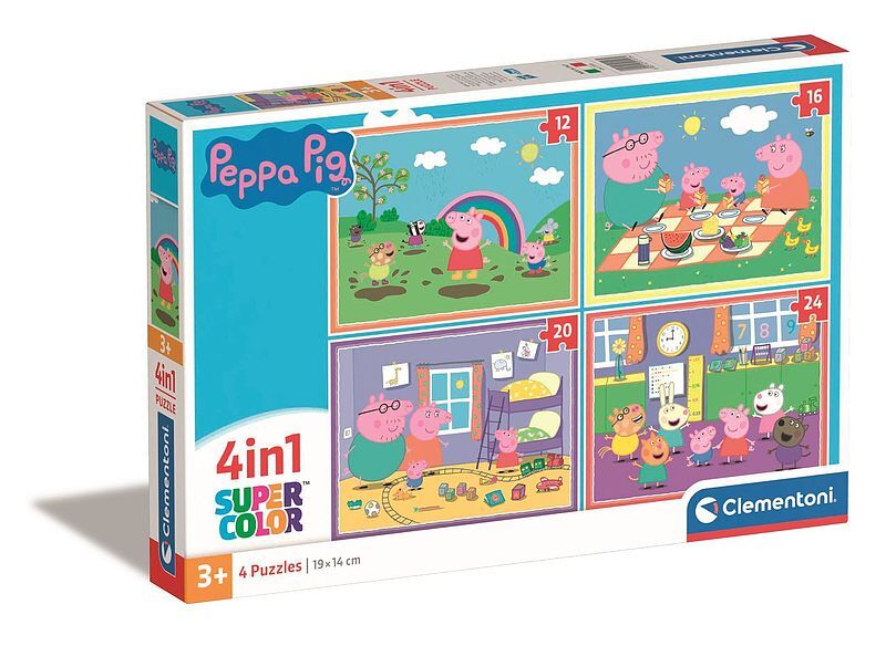Puzzle 4 w 1 Super Kolor Peppa Pig