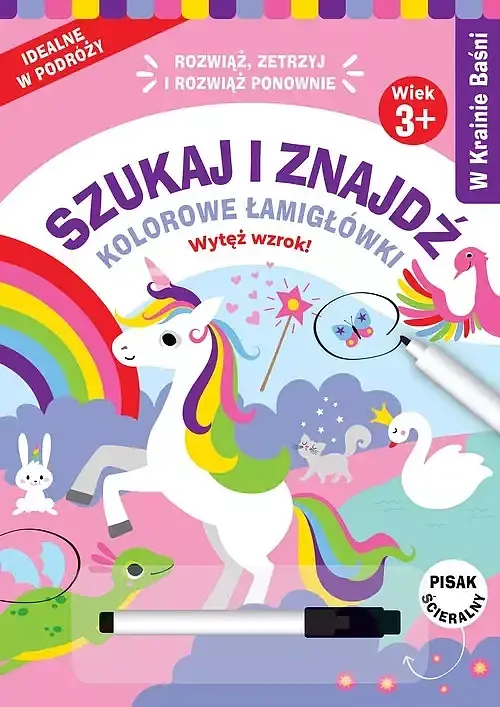 Szukaj i znajdź. Kolorowe łamigłówki. W krainie baśni