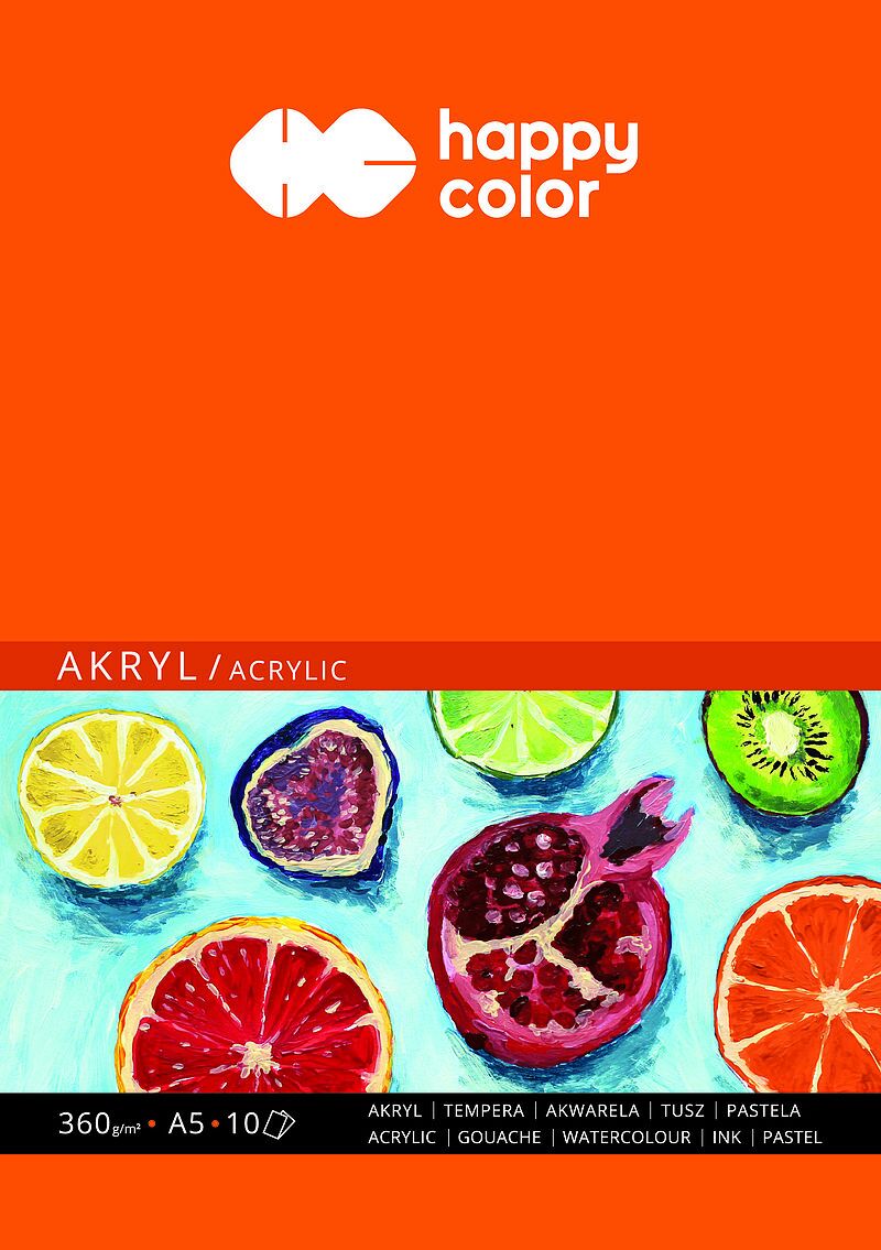 Blok happy color do akrylu art a5 10 arkuszy 360g