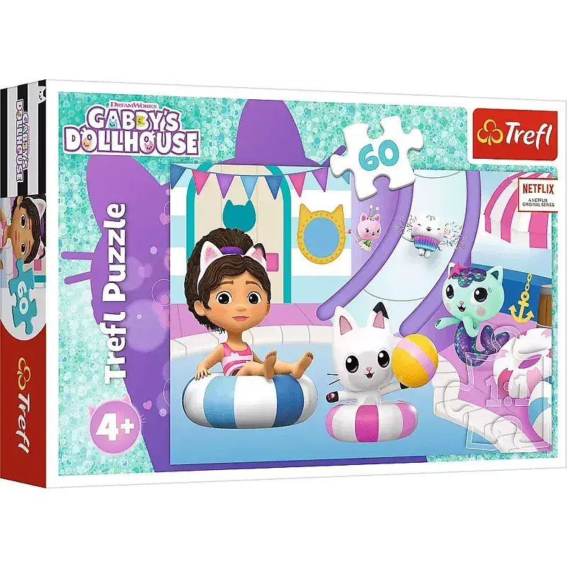 Puzzle 60 Gabby na basenie  Gabby's Dollhouse