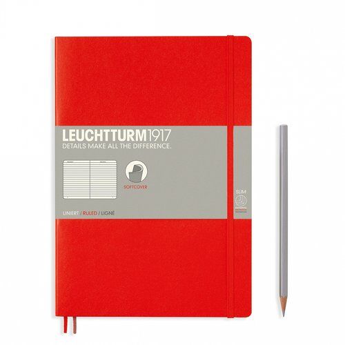 Notatnik B5 Leuchtturm1917 w linie czerwony