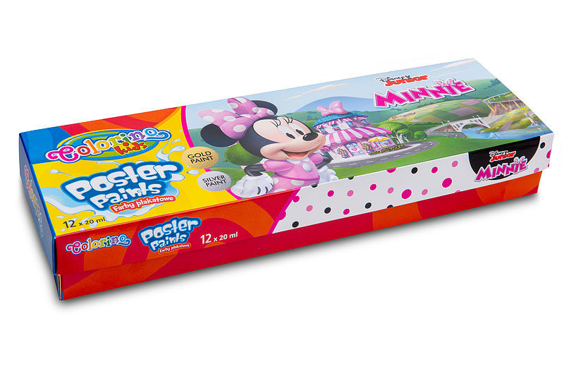 Farby plakatowe colorino kids mix 20 ml 12 kolorów minnie