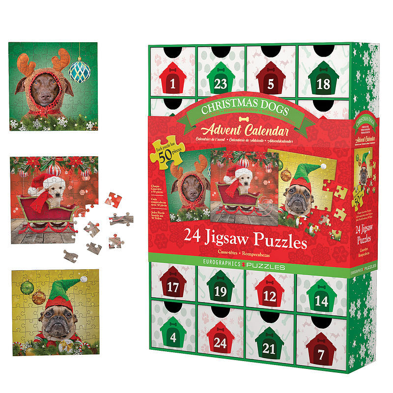 Kalendarz adwentowy 2022 puzzle christmas dogs 8924-5738