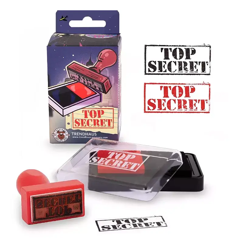 Zestaw stempel tusz dwukolorowy "top secret"
