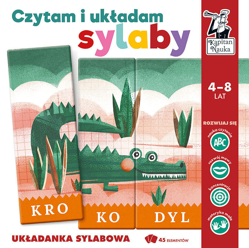 Kapitan Nauka. Czytam i układam sylaby. Układanka sylabowa