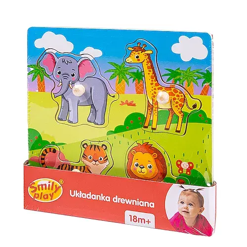 Układanka drewniana zoo uchwyty spw83614 an01