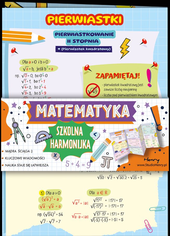 Ściąga Harmonjka Matematyka pierwiastki i procenty