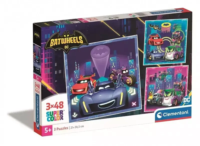 Puzzle 3 x 48 super kolor batwheels 25307