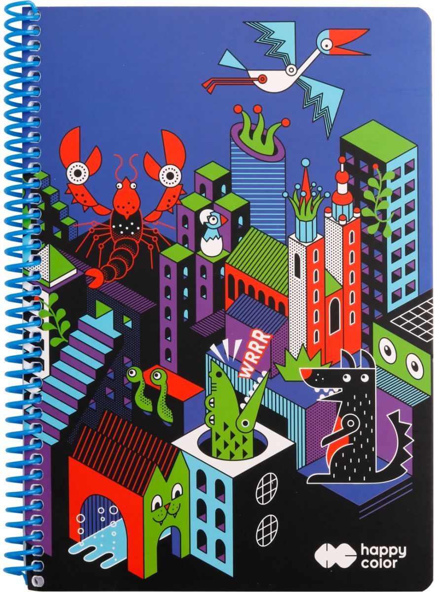 Kołonotatnik ME&CITY A4 80k. kratka Happy Color