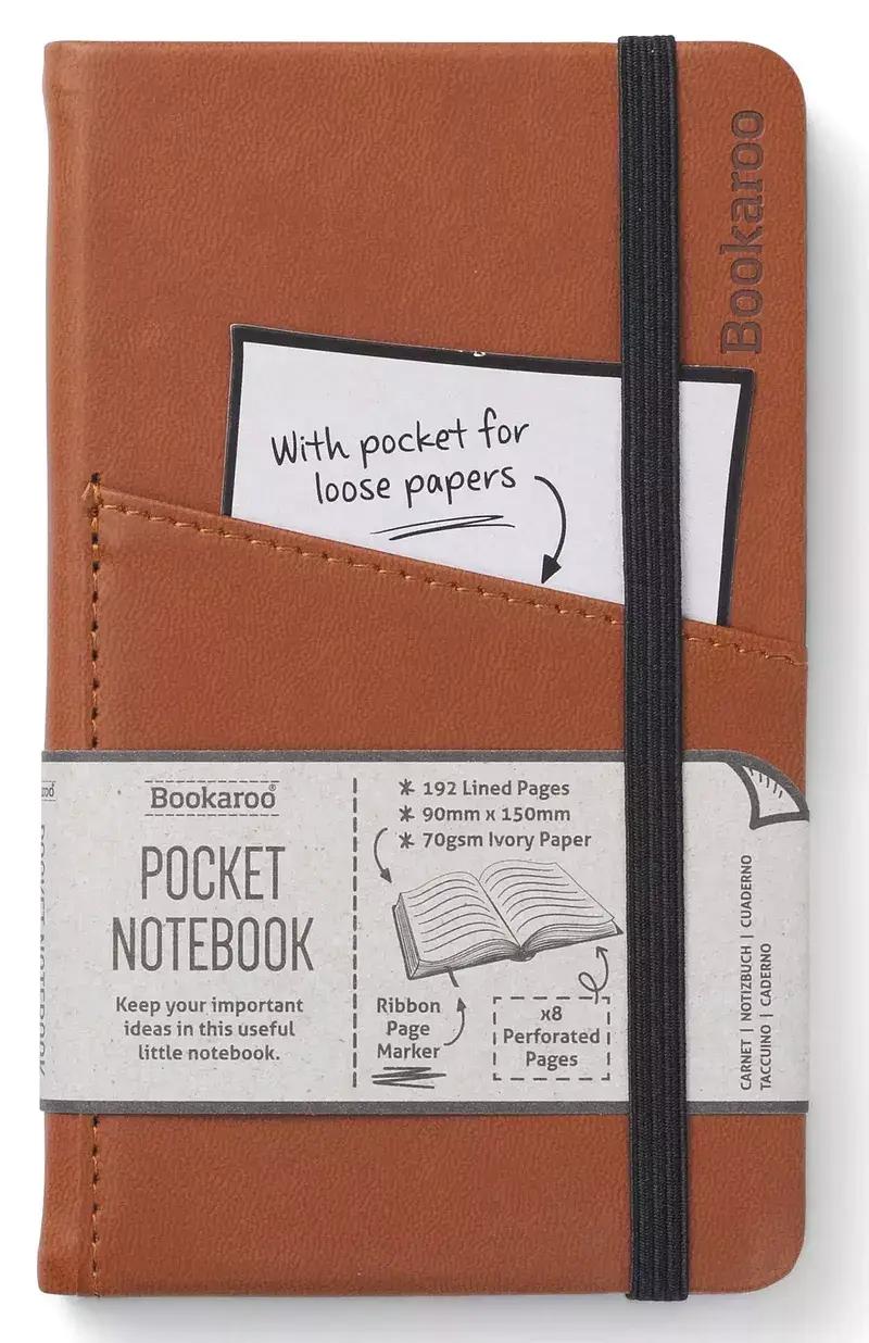 Notatnik a6 bookaroo journal pocket brązowy