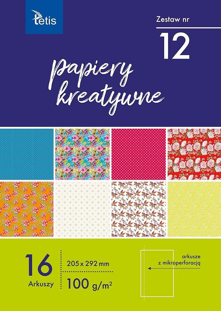 Papiery kreatywne zestaw 12 a5 16 ark