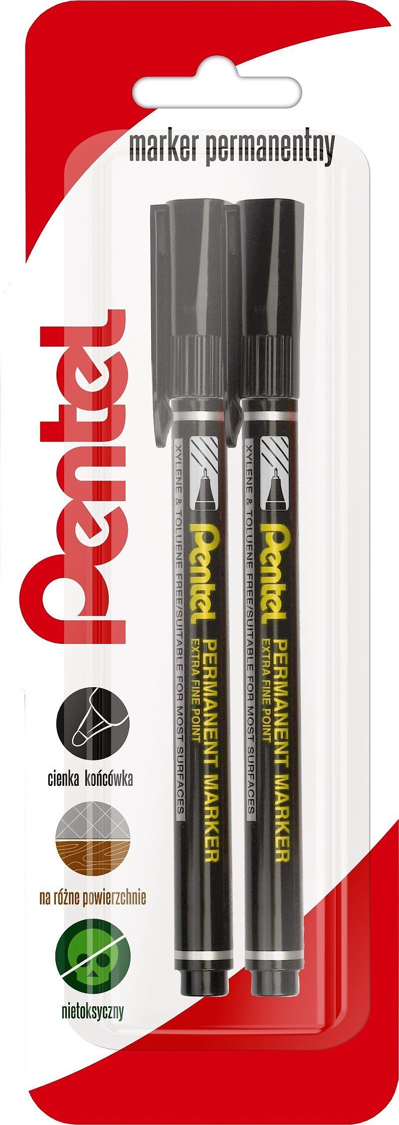 Marker foliopis ekonomiczny z cienką końcówką nf450 czarny 2 szt