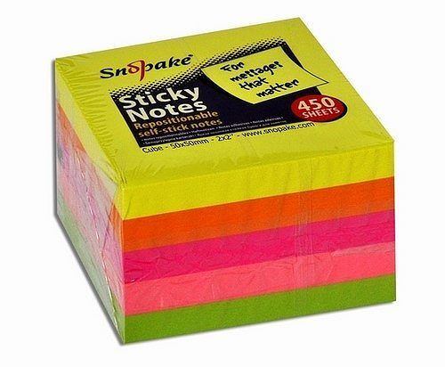 Karteczki samoprzylepne 50x50 neon