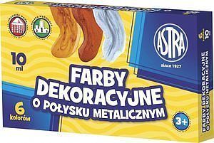 Farby metaliczne 6 kolorów, 10 ml