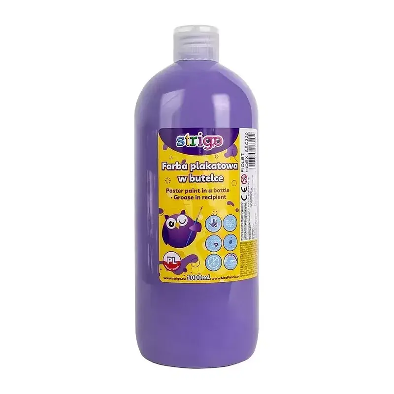 Farba plakatowa strigo butelka 1000 ml  fioletowy