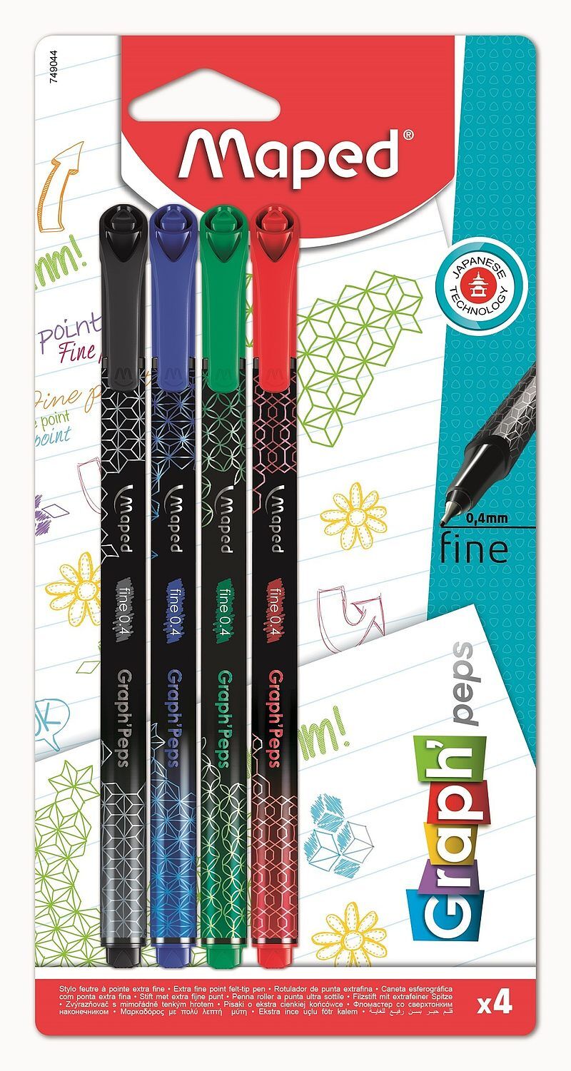 Cienkopis maped graph peps deco basic 4 kolory blister