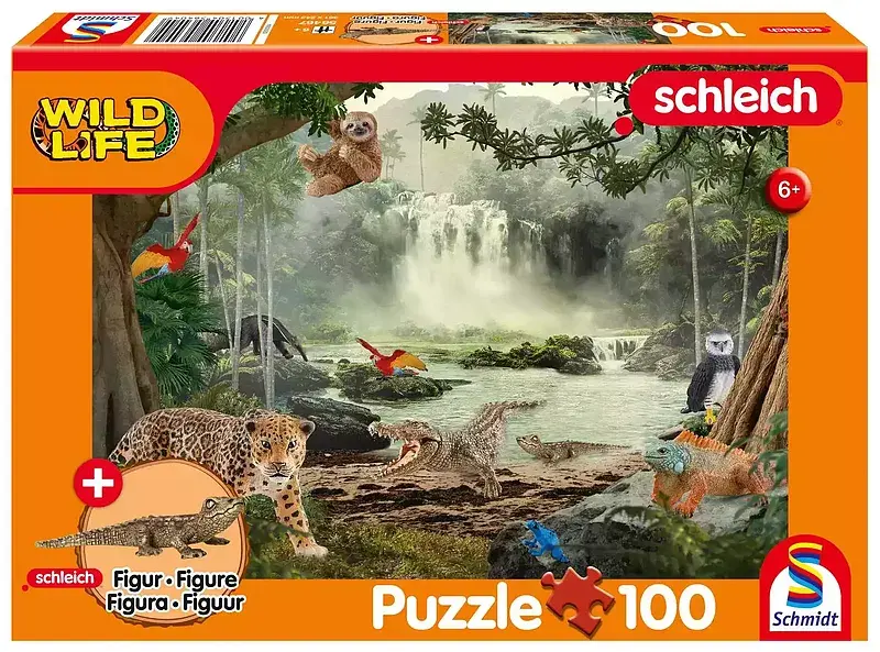 Puzzle 100 schleich dzika przyroda + figurka 112301