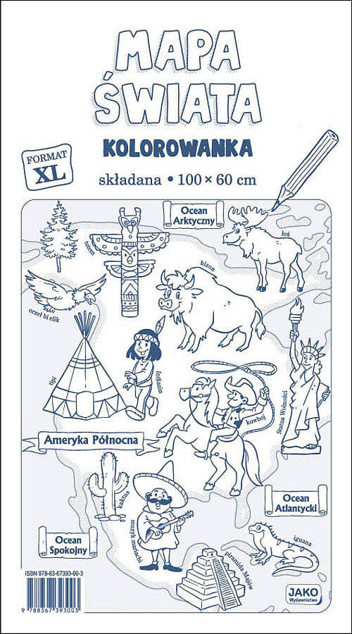 Mapa Świata Kolorowanka XL 2 sztuki