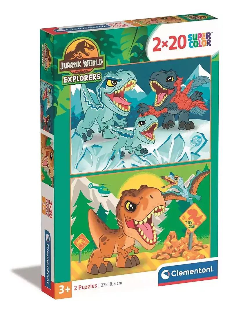 Puzzle Super kolor Jurassic World  2 x 20