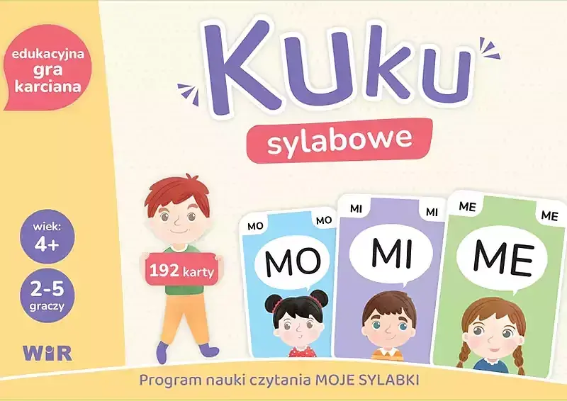 Kuku sylabowe edukacyjna gra karciana dla dzieci