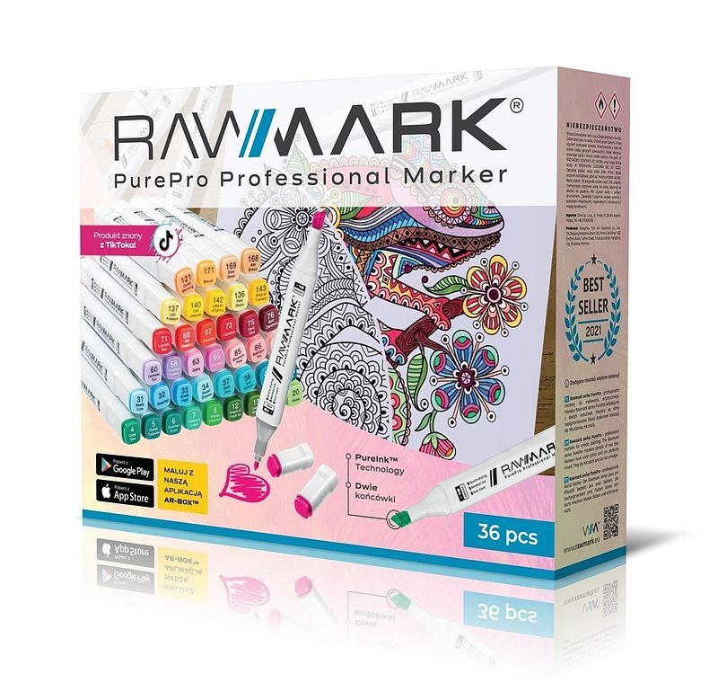Promarkery alkoholowe rawmark purepro portrait 36 kolorów