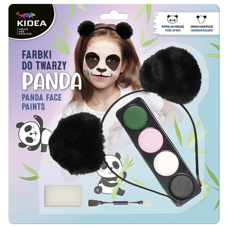 Farby do twarzy zestaw z opaską panda kidea
