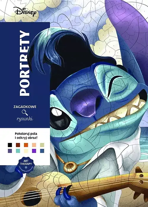 Art therapy Kolorowanka antystresowa Disney Portrety Zagadkowe rysunki