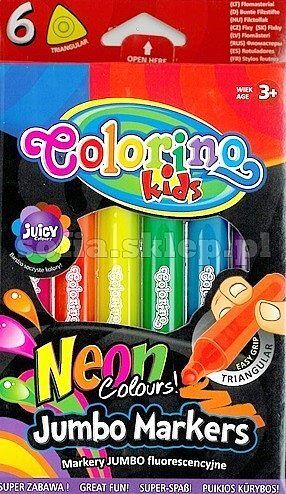 Flamastry colorino kids jumbo neon 6 kolorów