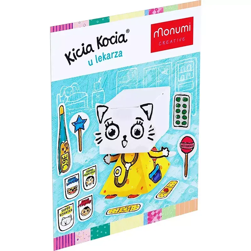 Kolorowanka 3d kicia kocia u lekarza