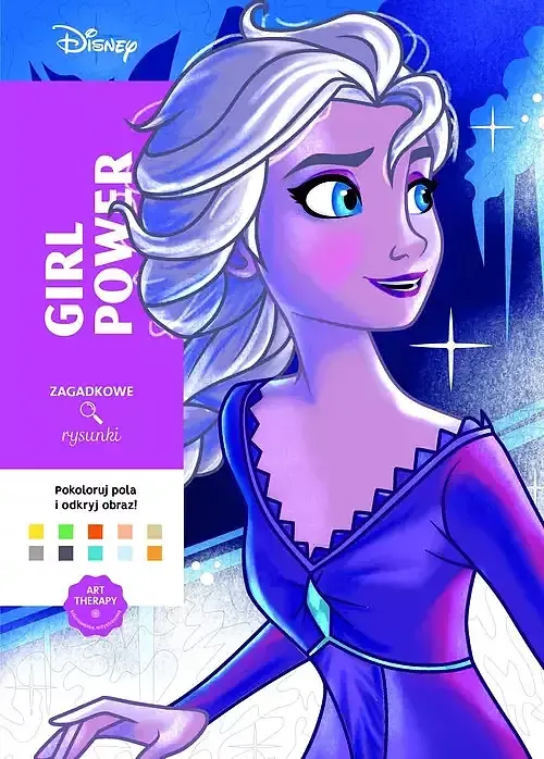 Art therapy Kolorowanka antystresowa Disney. Girl power Zagadkowe rysunki