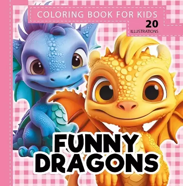 Kolorowanka usztywniana funny dragons śmieszne smoki róż