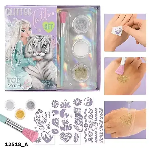 Zestaw brokatowych tatuaży top model fantasy beauty&me 12518a