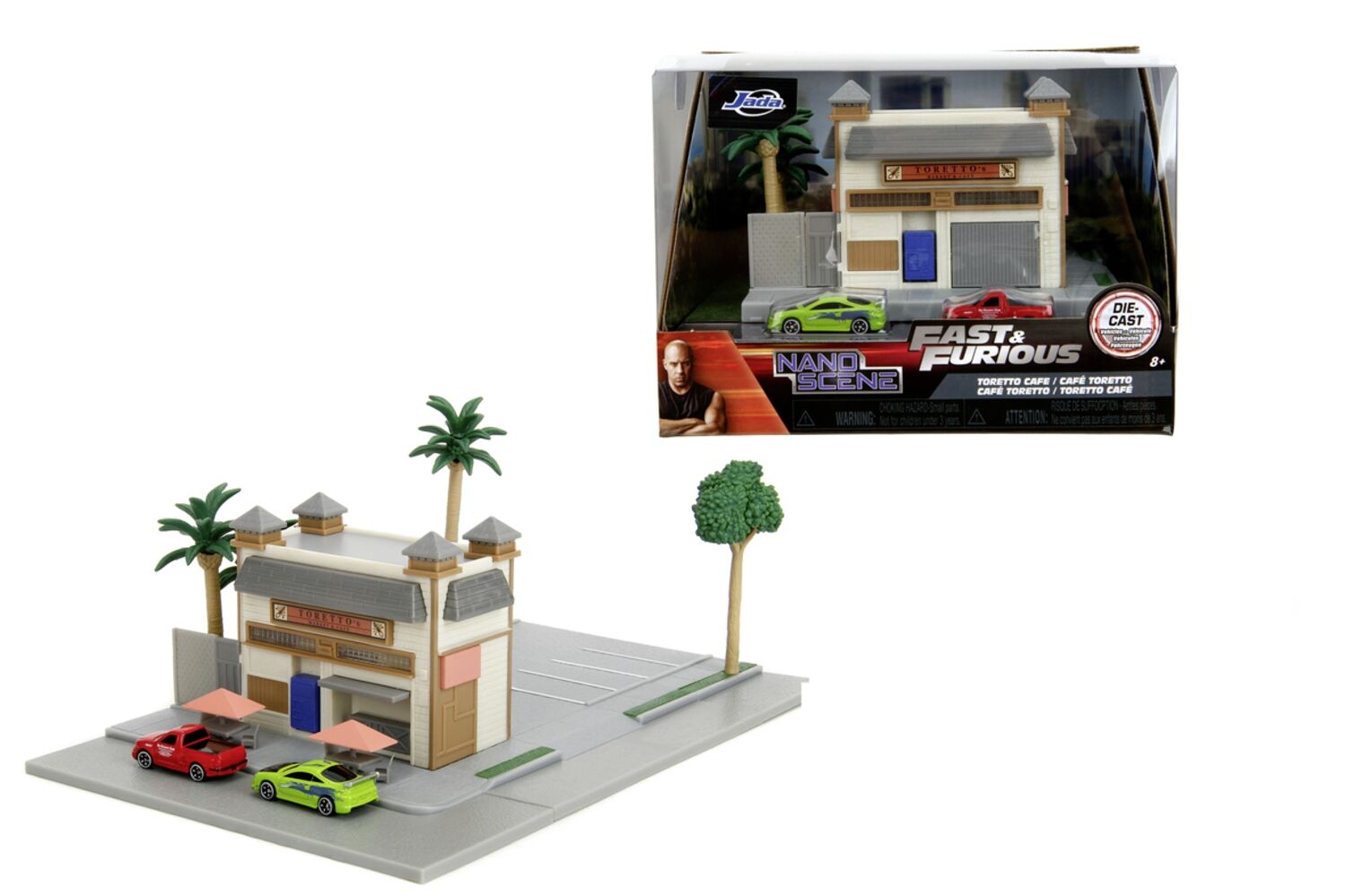 Kawiarnia Diorama Toretto JADA F&F +2 metalowe pojazdy