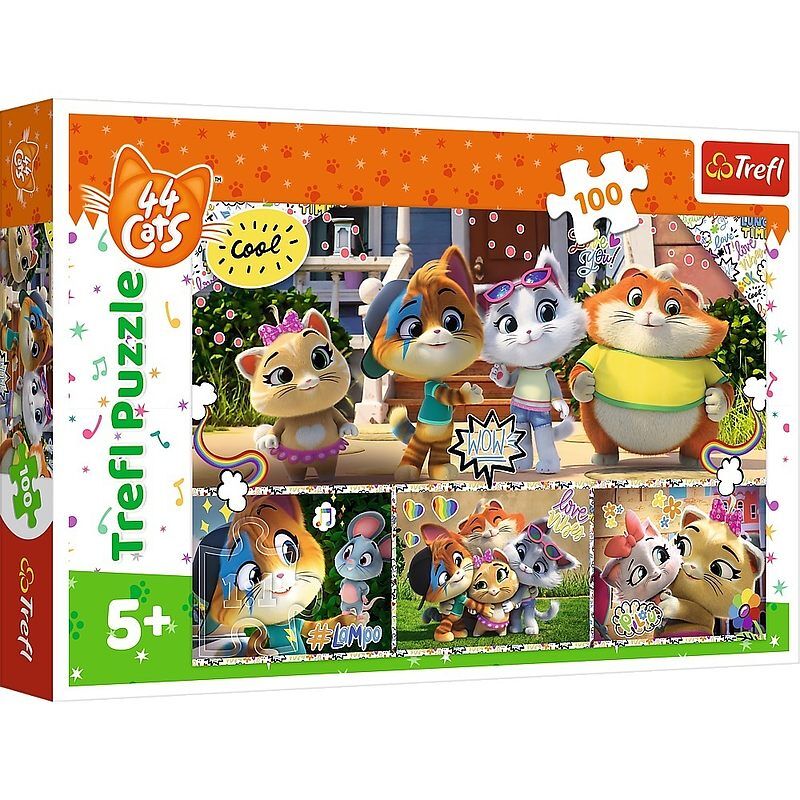 Puzzle 100 zgrana ekipa przyjaciół rainbow 44 cats 16442