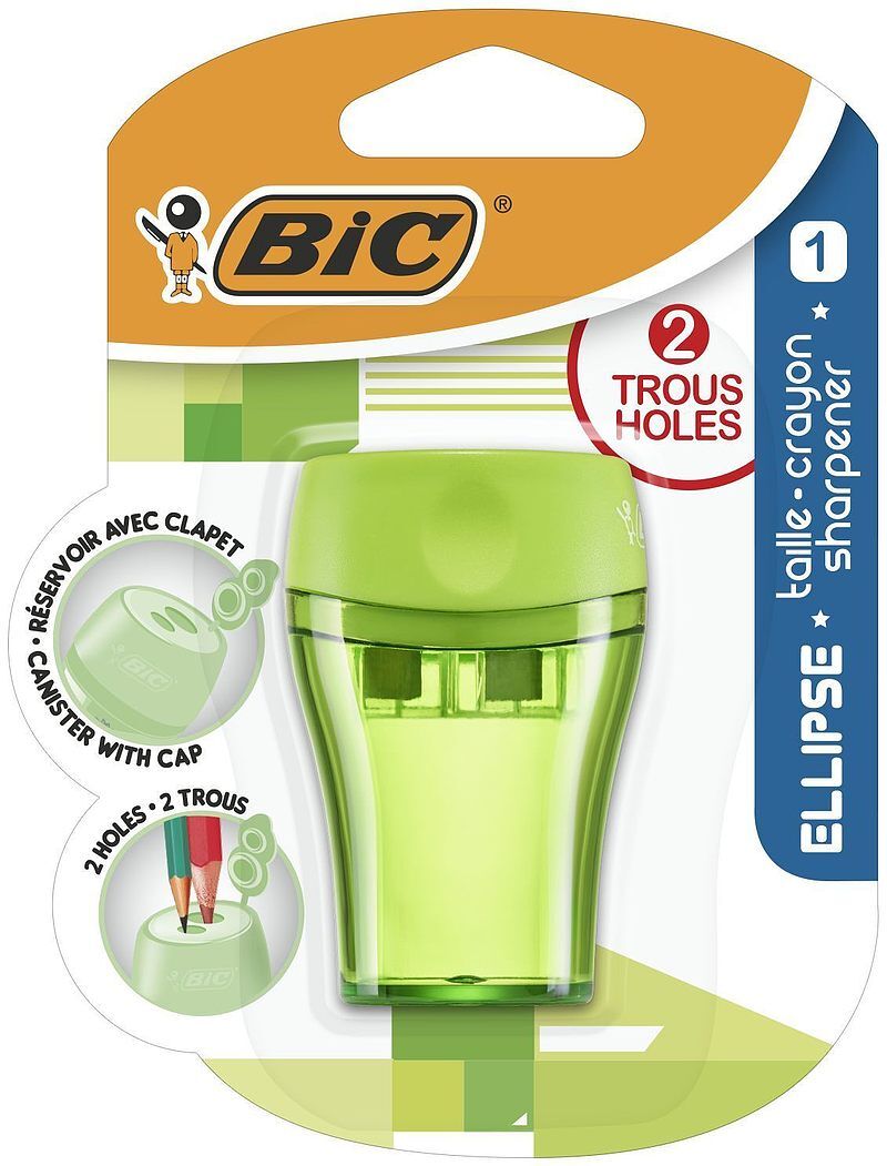 Temperówka bic sharpener ellipse 2 otwory mix kolorów blister 1szt