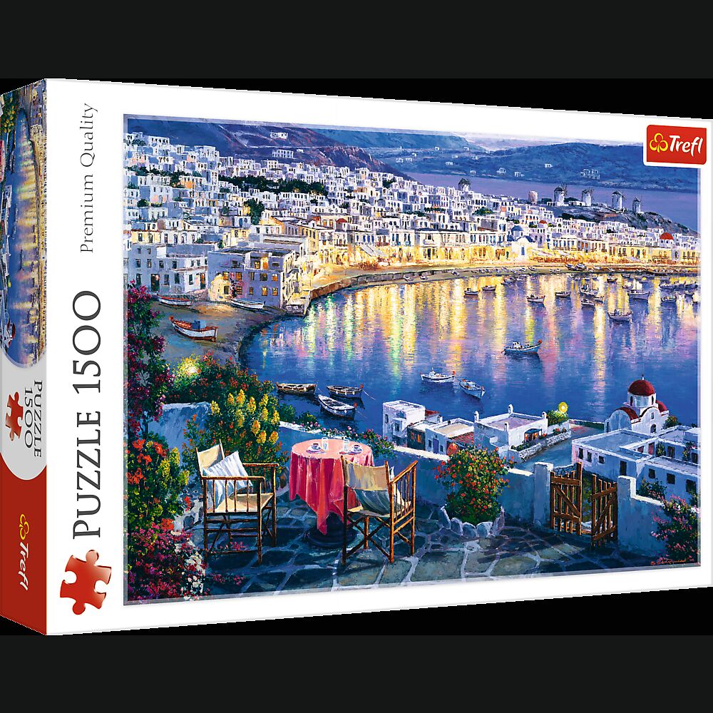 Puzzle 1500 Mykonos o zachodzie słońca 26144