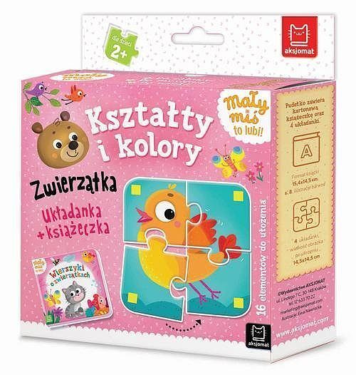 Mały miś to lubi! Kształty i kolory. Zwierzątka. Układanka + książeczka