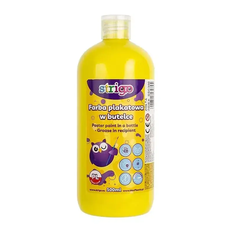 Farba plakatowa strigo butelka 500 ml żółta